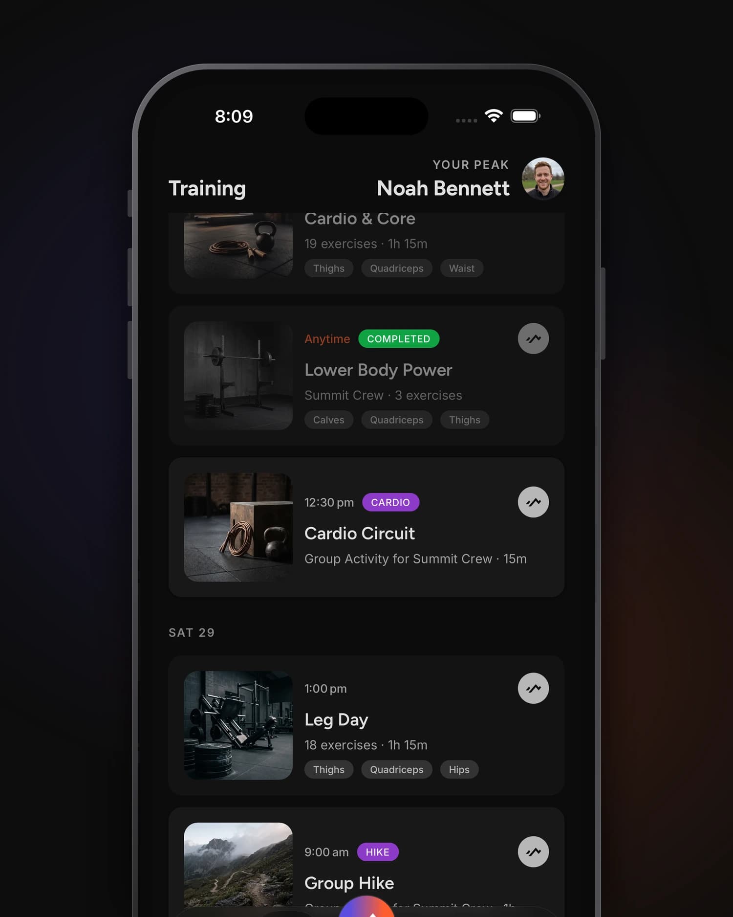 MVPeak workout generator iphone