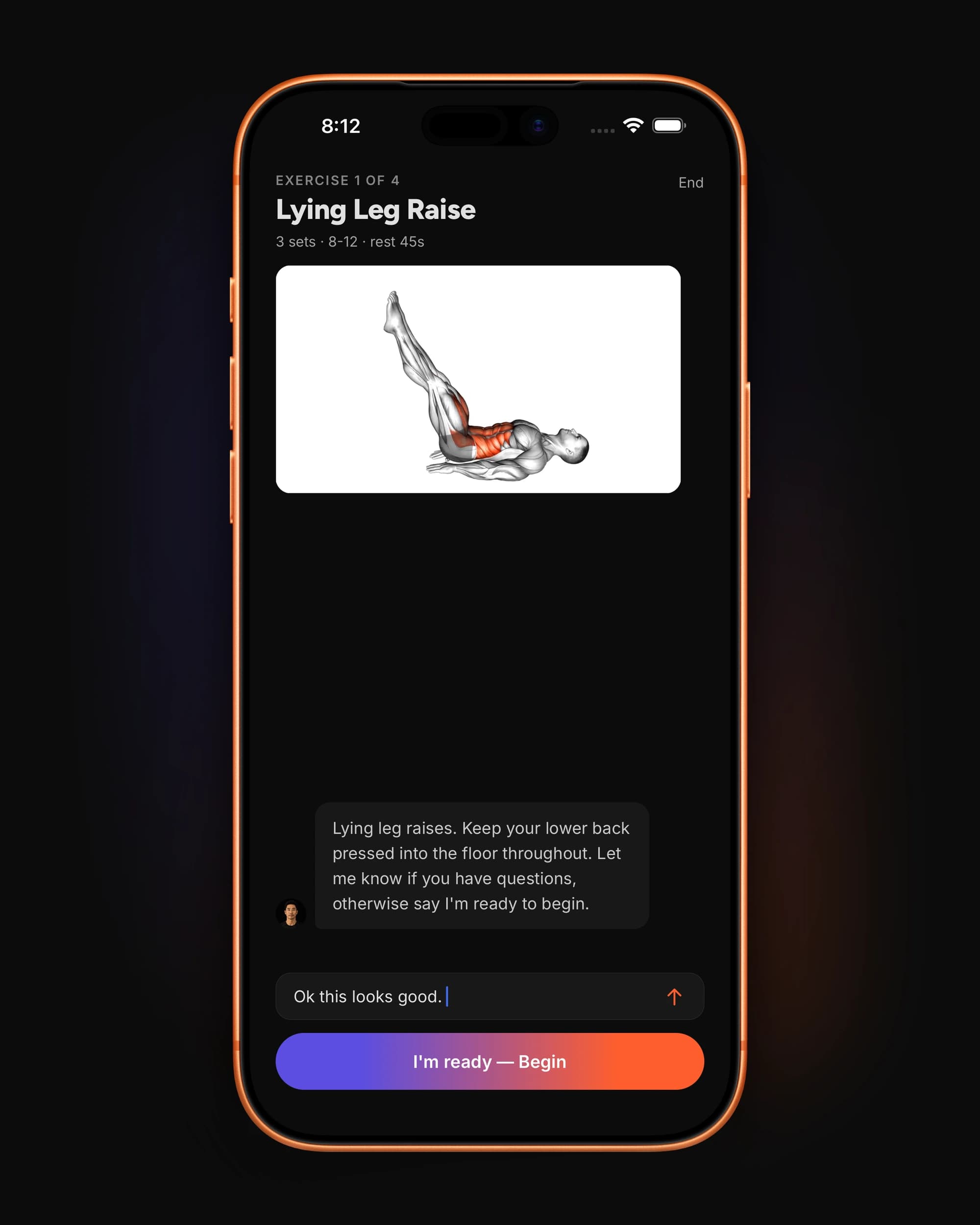 MVPeak workout session iphone